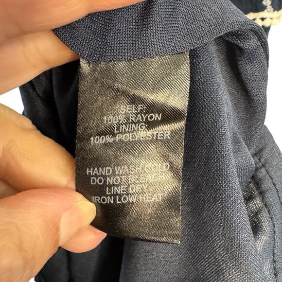 Lulus See Ya There Navy Blue Print Off The Shoulder Romper - Picture 7 of 8